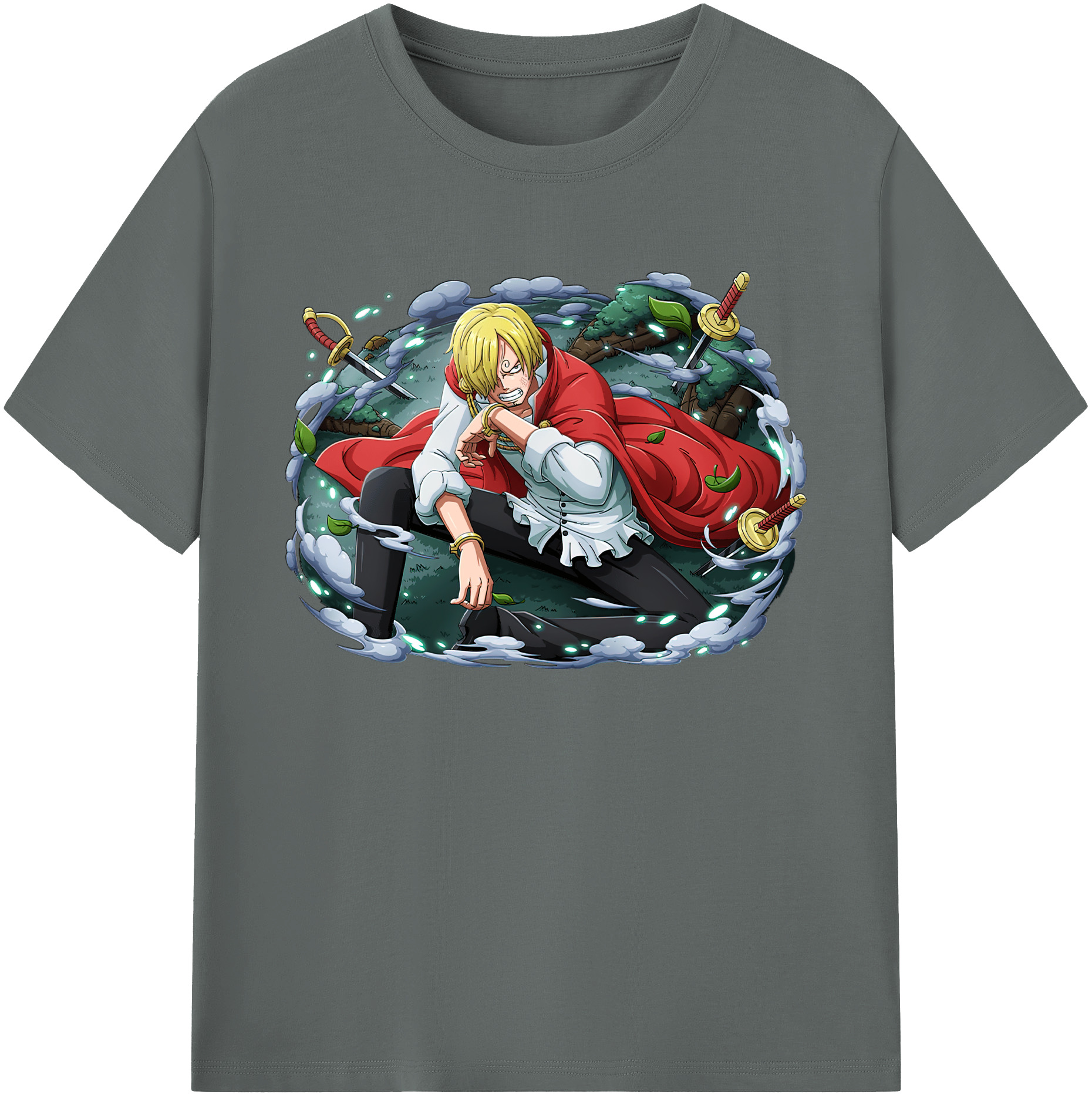 （画像用） ワンピース サンジ ONE PIECE Sanji 綿100％ メンズ半袖Tシャツ｜肌触りやわらか＆通気性